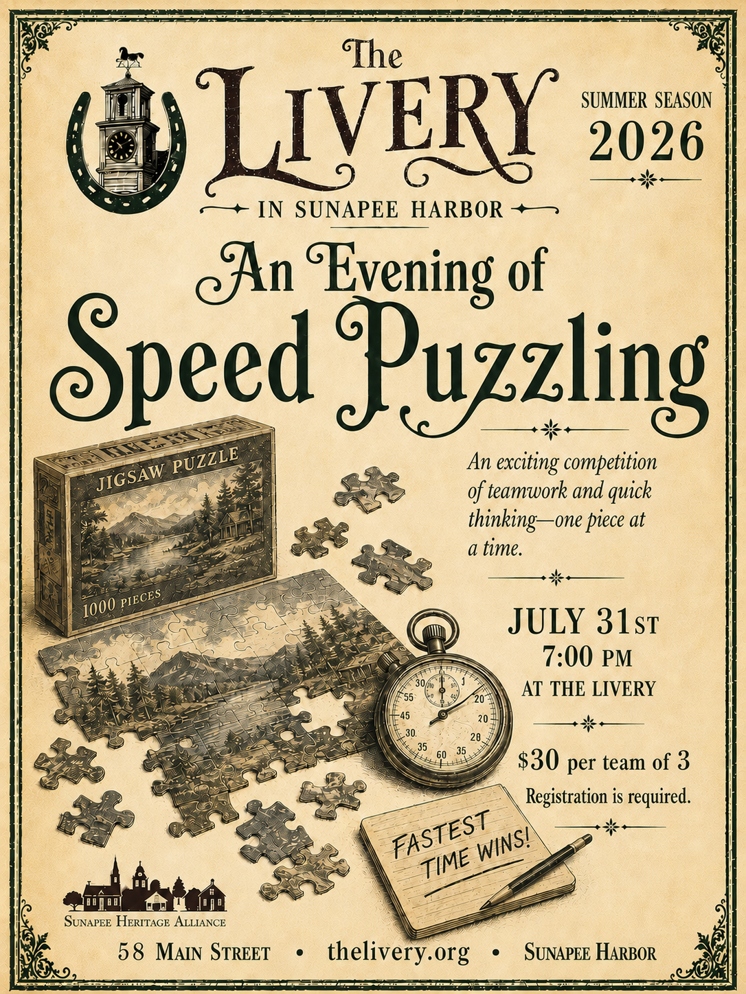 Speed Puzzling Invitations An Evening of Speed Puzzling – The Livery